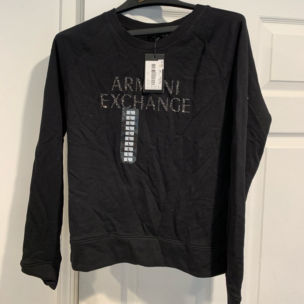 Armani Exchange ladies sweat shirt size lge black